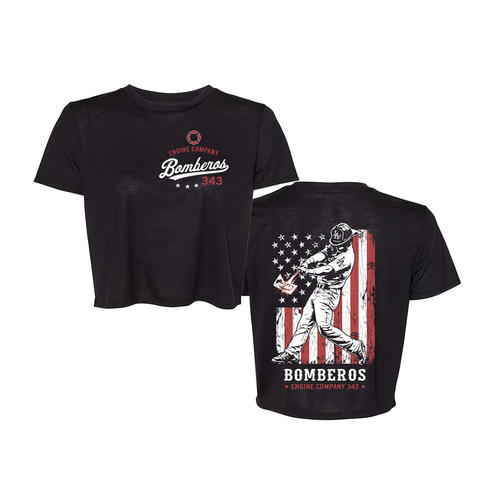 Bomberos 343 - USA Dodgers Swing L/S Womens CropTee