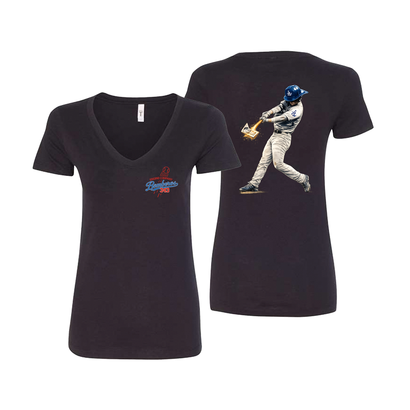 Bomberos 343 - Dodgers Swing Womens V-Neck Tee