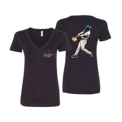 Bomberos 343 - Dodgers Swing Womens V-Neck Tee