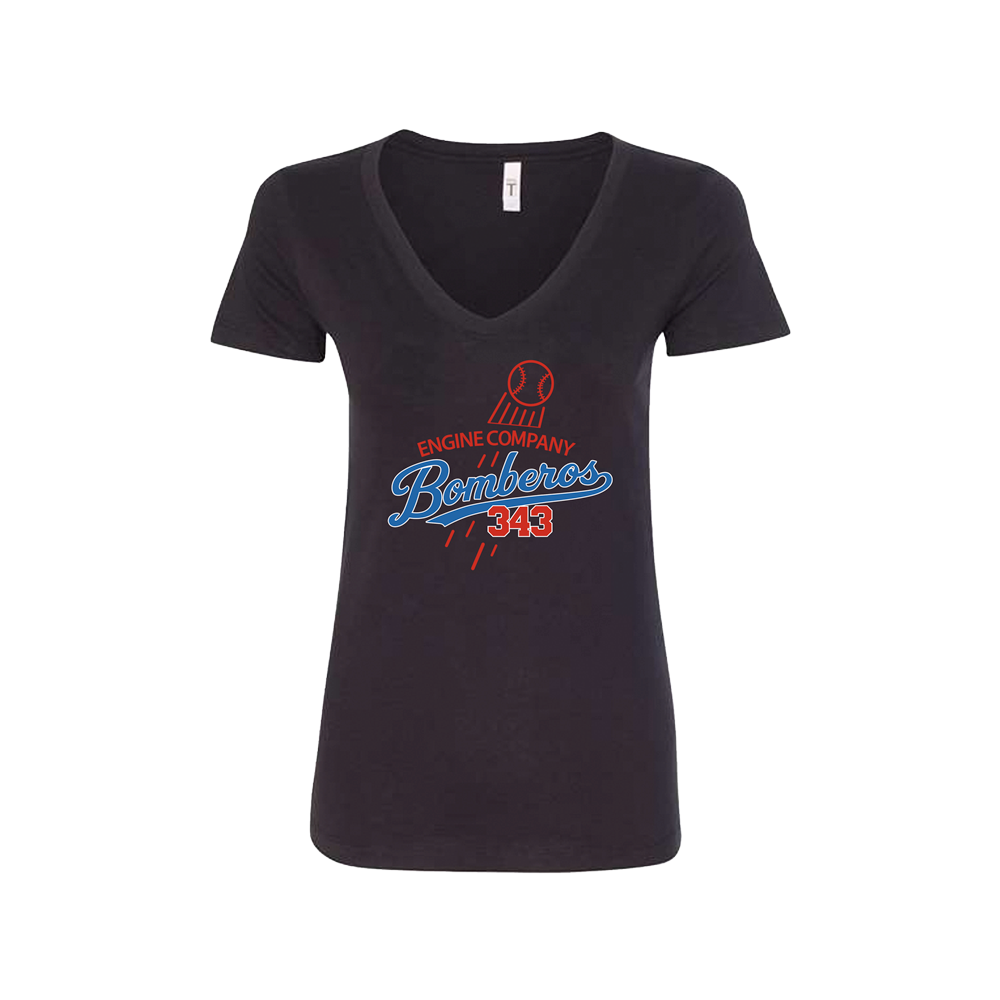 Bomberos 343 - Dodgers Logo Women's V-Neck Tee