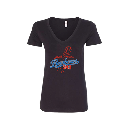 Bomberos 343 - Dodgers Logo Women's V-Neck Tee